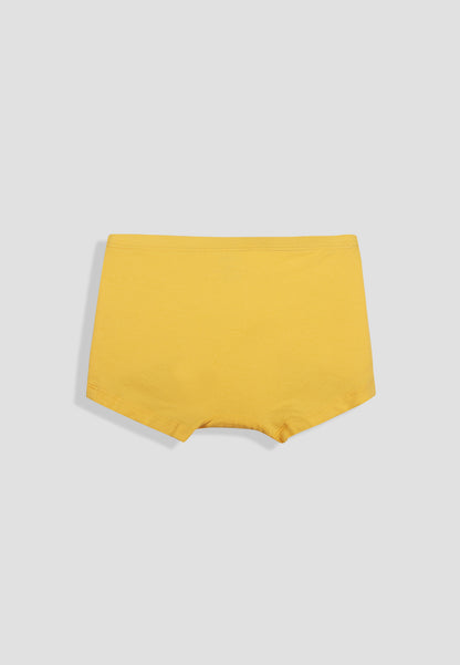 TRESNOVA Cotton Lycra Anti-microbial Finish & Smart Waistband Technology Unicorn Printed Soft Boxer Panties Pack of 3 -Burgundy Yellow & Green