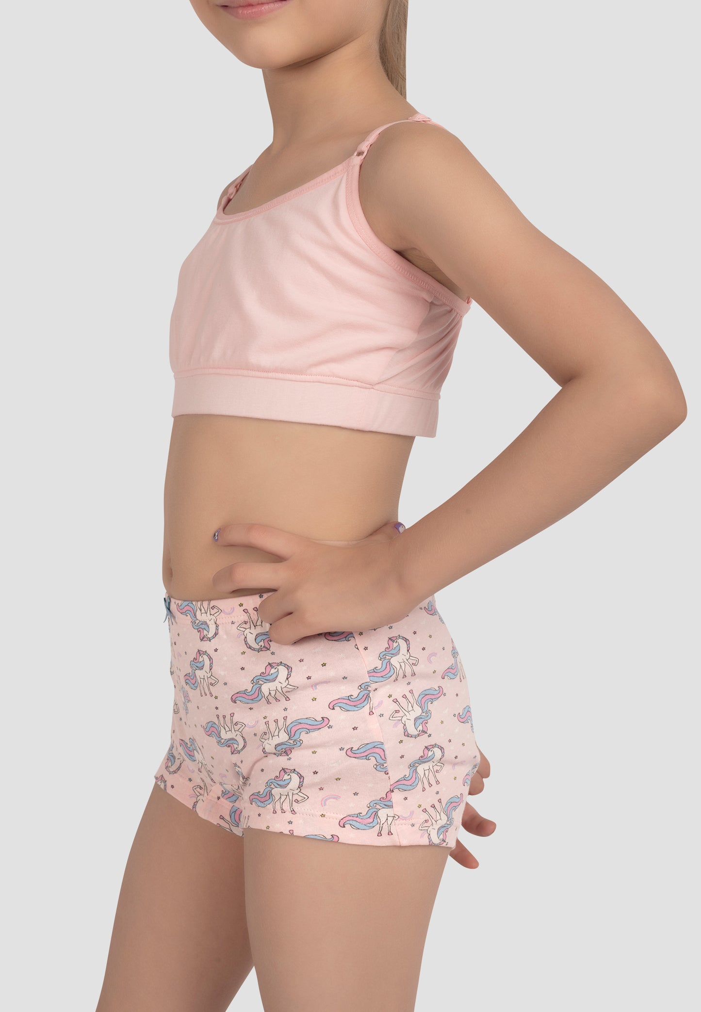 Girls Beginners Full-Coverage Non-Padded 4-Way Stretch Bra – Soft, Anti-Microbial & advanced ergonomic armhole technology Cotton Lycra Underwear for Kids - Pack of 2 (Copy)