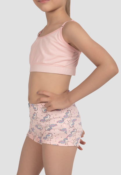 Girls Beginners Full-Coverage Non-Padded 4-Way Stretch Bra – Soft, Anti-Microbial & advanced ergonomic armhole technology Cotton Lycra Underwear for Kids - Pack of 2 (Copy)