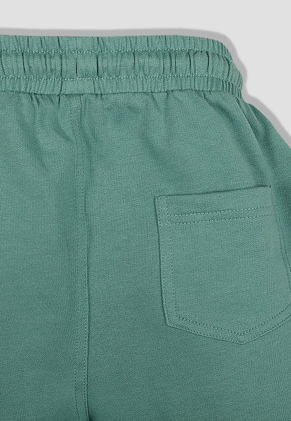 Tresnova Cotton Knit Full Sleeves Antimicrobial Finish Champion Printed Jogger Track Pant -Green