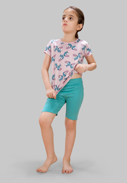 Girls Butterfly Cycling Shorts - | Soft, Anti-Microbial & & Smart Waistband Technology - Cotton Lycra | Girls' Inner Shorts, Athletic & Biker Shorts for Kids - Pack of 3