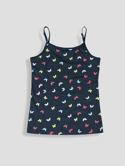 Girls Unicorn Print Camisoles/Vest Tops – Soft Cotton Lycra Kids' Undershirts with Anti-Microbial Finish & advanced ergonomic armhole technology - Pack-of-3