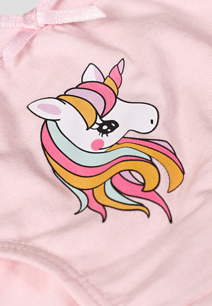Girls’ Soft Unicorn Print Cotton Lycra Briefs/Panties | Kids Underwear with Anti-Microbial Finish & Smart Waistband Technology - Pack of 3