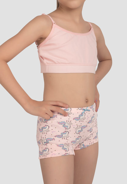 Girls Beginners Full-Coverage Non-Padded 4-Way Stretch Bra – Soft, Anti-Microbial & advanced ergonomic armhole technology Cotton Lycra Underwear for Kids - Pack of 2 (Copy)