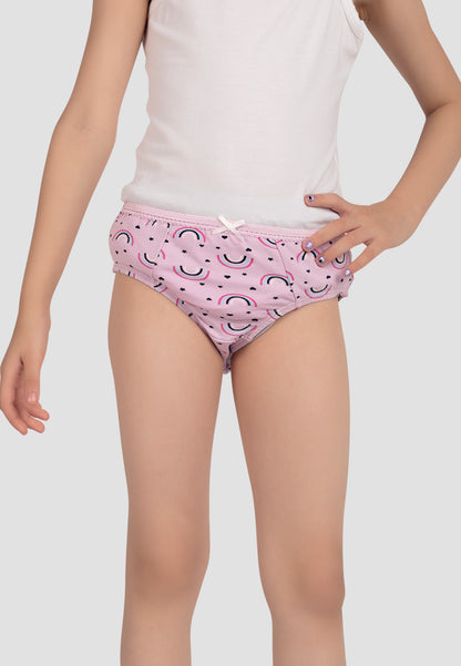 TRESNOVA Cotton Lycra Anti-microbial Finish & Smart Waistband Technology Floral Printed Soft Panties Pack of 3 -Pink Purple & Offwhite