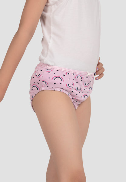 TRESNOVA Cotton Lycra Anti-microbial Finish & Smart Waistband Technology Floral Printed Soft Panties Pack of 3 -Pink Purple & Offwhite
