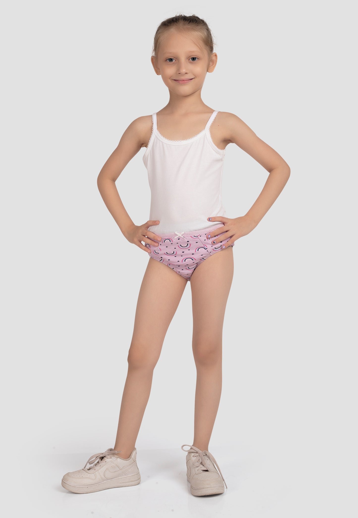 TRESNOVA Cotton Lycra Anti-microbial Finish & Smart Waistband Technology Floral Printed Soft Panties Pack of 3 -Pink Purple & Offwhite
