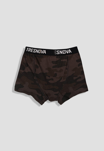 TRESNOVA Cotton Anti-microbial Finish & Smart Waistband Technology Newyork Printed Soft Boxer Briefs Pack of 3 -Yellow camoflague & Tealblue