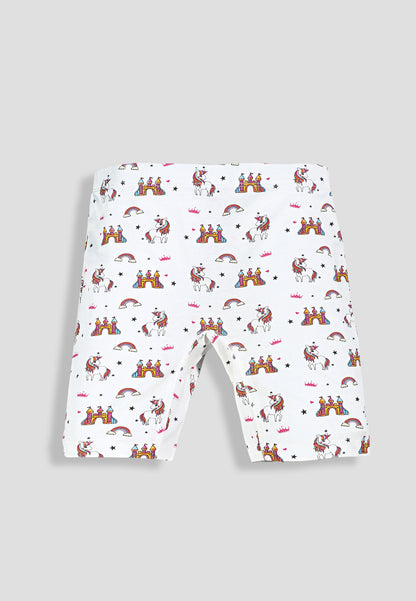 Girls Unicorn Cycling Shorts - Soft, Anti-Microbial & Smart Waistband Technology - Cotton Lycra | Girls' Inner Shorts, Athletic & Biker Shorts for Kids - Pack of 3