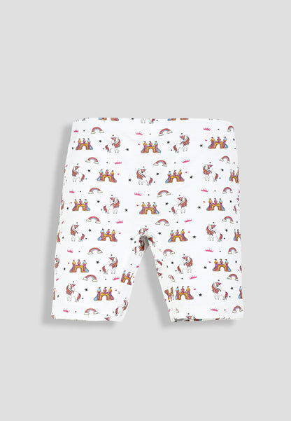Girls Unicorn Cycling Shorts - Soft, Anti-Microbial & Smart Waistband Technology - Cotton Lycra | Girls' Inner Shorts, Athletic & Biker Shorts for Kids - Pack of 3