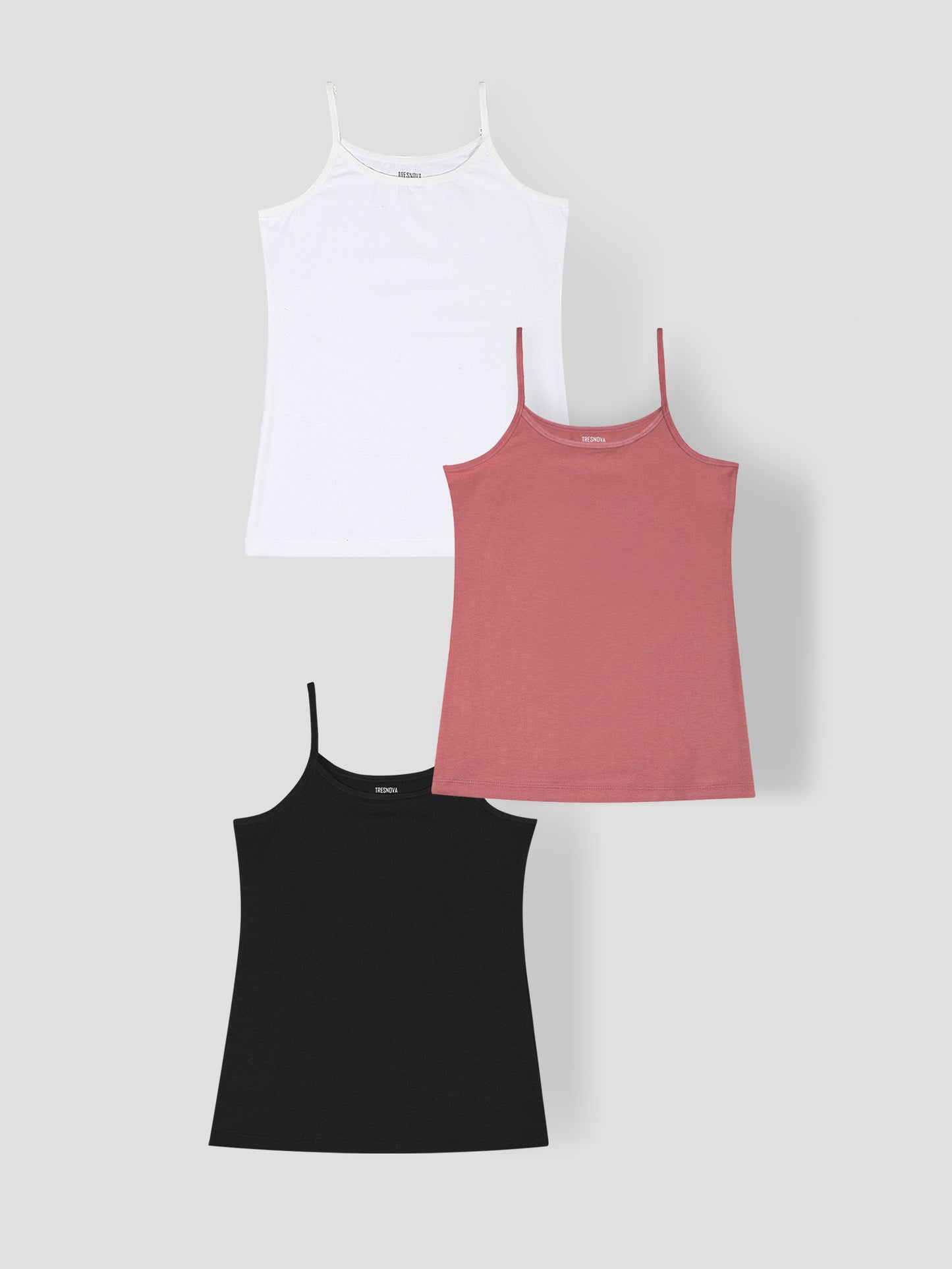 Girls Solid Camisoles/Vest Tops –Soft Cotton Lycra Kids' Undershirts with Anti-Microbial Finish & advanced ergonomic armhole technology ( Pack of 3)