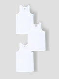 Soft Cotton White Vests for Boys ( Pack of 3) |  Anti-Bacterial Chemical Free Kids Underwear | Ages 2-16Y