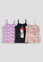 Soft Cotton Camisoles for Girls ( Pack of 3) |  Anti-Bacterial Chemical Free Kids Underwear | Ages 2-16Y
