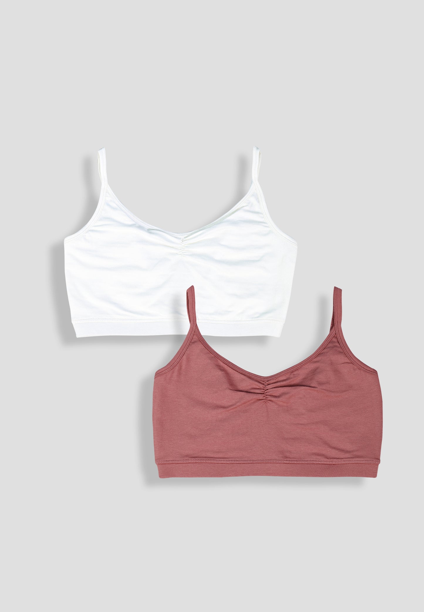 Girls Beginners Full-Coverage Non-Padded 4-Way Stretch Bra – Soft, Anti-Microbial & advanced ergonomic armhole technology Cotton Lycra Underwear for Kids - Pack of 2