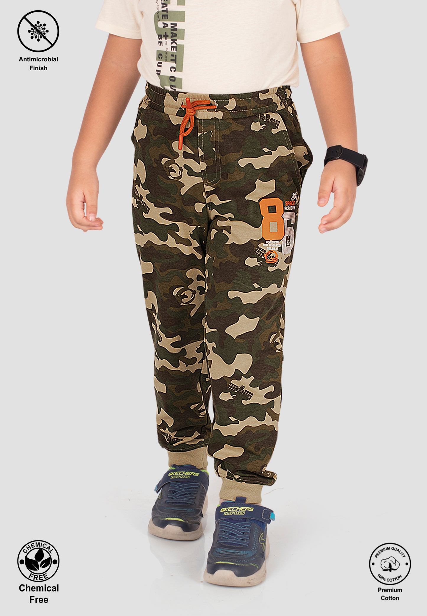 Tresnova Cotton Knit Full Sleeves Antimicrobial Finish Camoflague Printed Jogger Track Pant -Camoflague