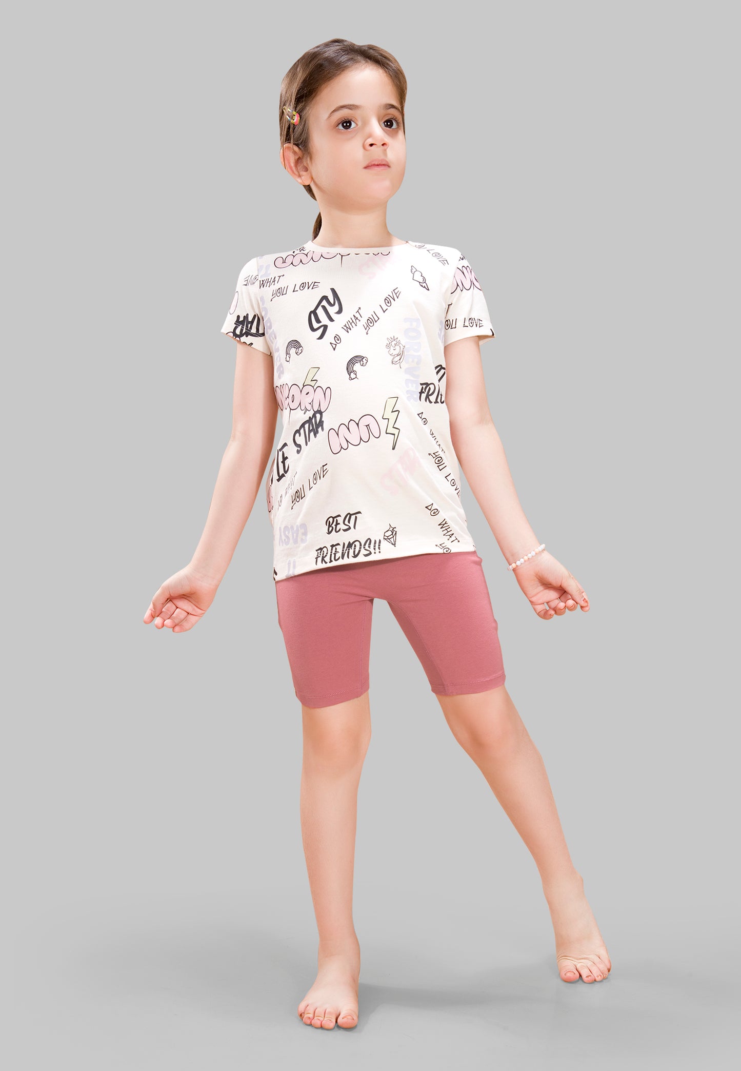 Girls Unicorn Cycling Shorts - Soft, Anti-Microbial & Smart Waistband Technology - Cotton Lycra | Girls' Inner Shorts, Athletic & Biker Shorts for Kids - Pack of 3