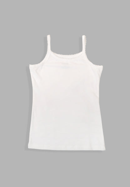 TRESNOVA Cotton Lycra  Anti-microbial Finish & Advanced ergonomic armhole technology Solid Soft Camisoles Pack of 3 - White