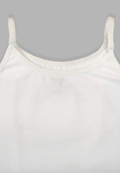 TRESNOVA Cotton Lycra  Anti-microbial Finish & Advanced ergonomic armhole technology Solid Soft Adjustable Camisoles Pack of 3 - White