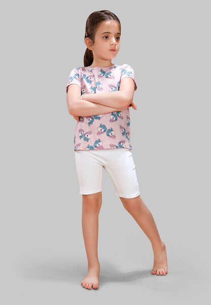 Girls Butterfly Cycling Shorts - | Soft, Anti-Microbial & & Smart Waistband Technology - Cotton Lycra | Girls' Inner Shorts, Athletic & Biker Shorts for Kids - Pack of 3