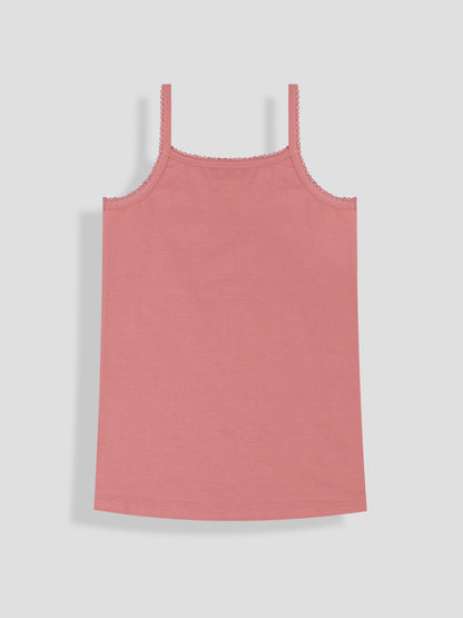 Girls Solid Camisoles/Vest Tops –Soft Cotton Lycra Kids' Undershirts with Anti-Microbial Finish & advanced ergonomic armhole technology - Pack of 3