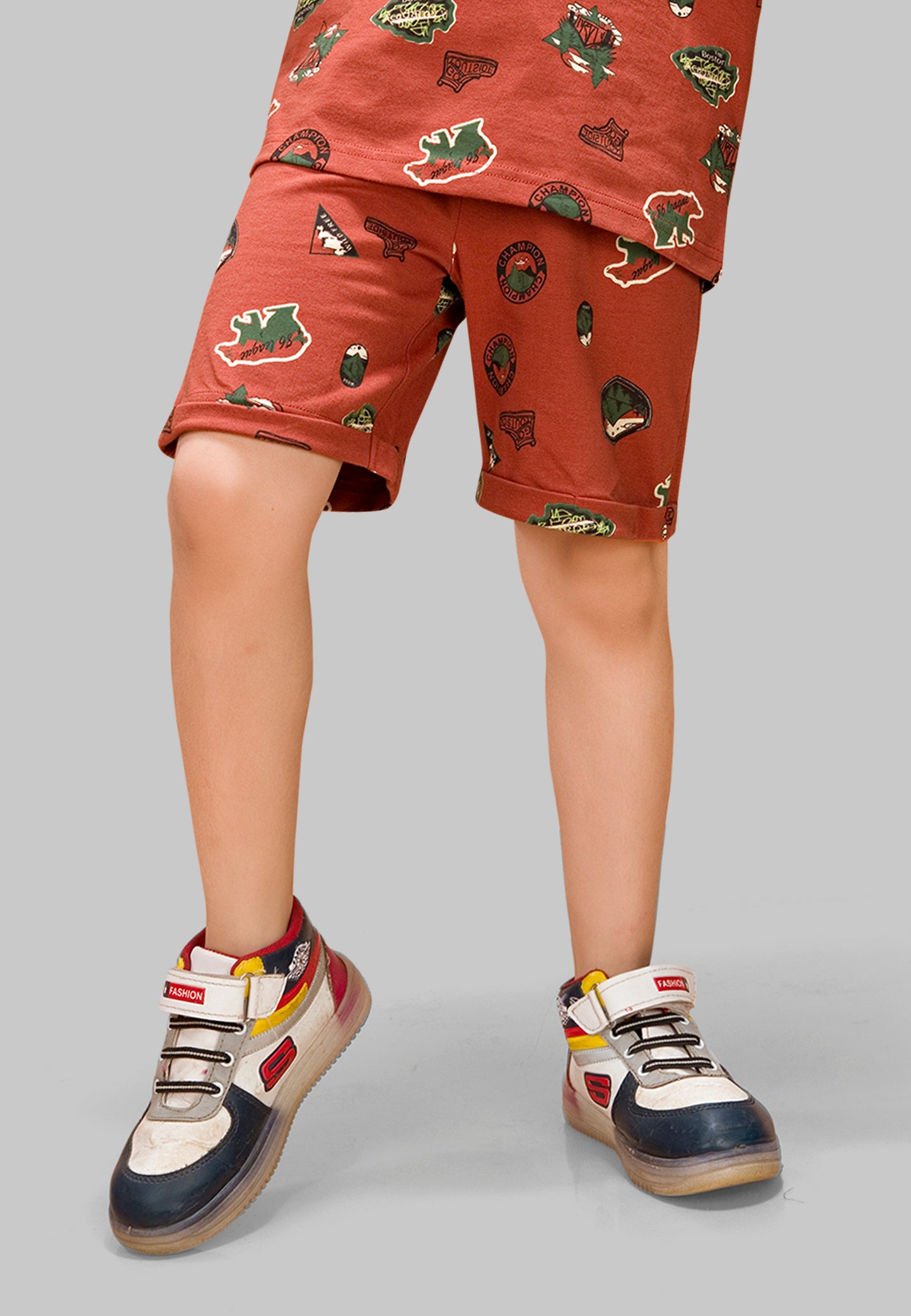 Boys' Jungle Print Shorts (Pack of 3) – Soft, Anti-Microbial Cotton | Kids' Everyday Wear & Loungewear
