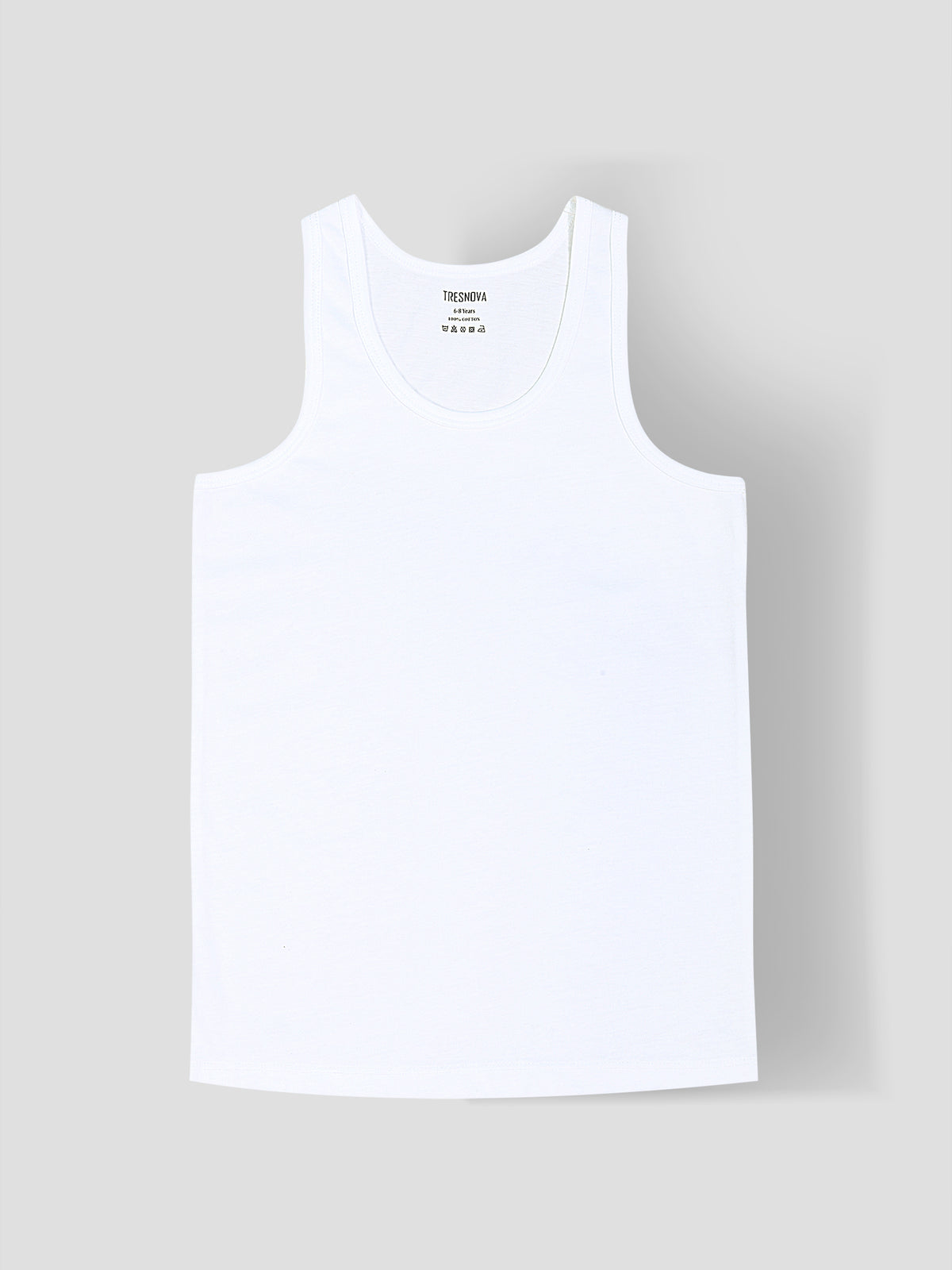 Soft Cotton White Vests for Boys ( Pack of 3) |  Anti-Bacterial Chemical Free Kids Underwear | Ages 2-16Y