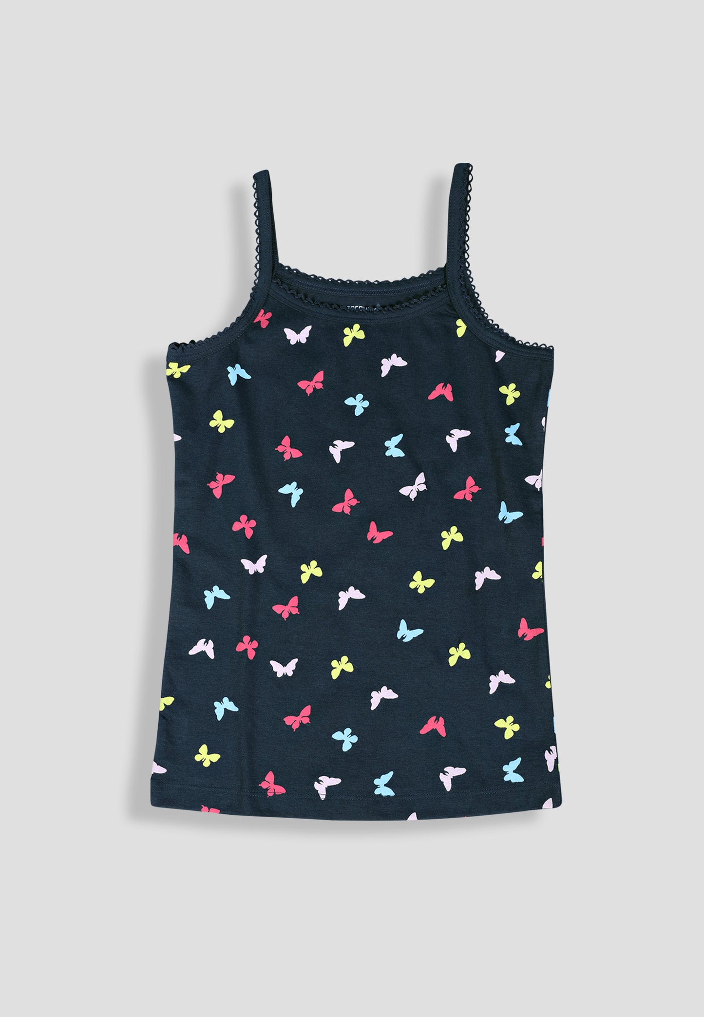 Girls Unicorn Print Camisoles/Vest Tops –Soft Cotton Lycra Kids' Undershirts with Anti-Microbial Finish & advanced ergonomic armhole technology - Pack of 3