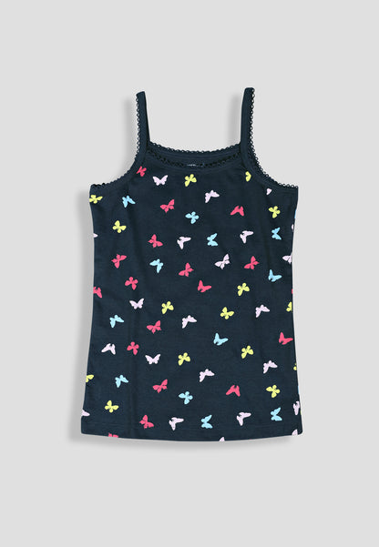 Girls Unicorn Print Camisoles/Vest Tops –Soft Cotton Lycra Kids' Undershirts with Anti-Microbial Finish & advanced ergonomic armhole technology - Pack of 3