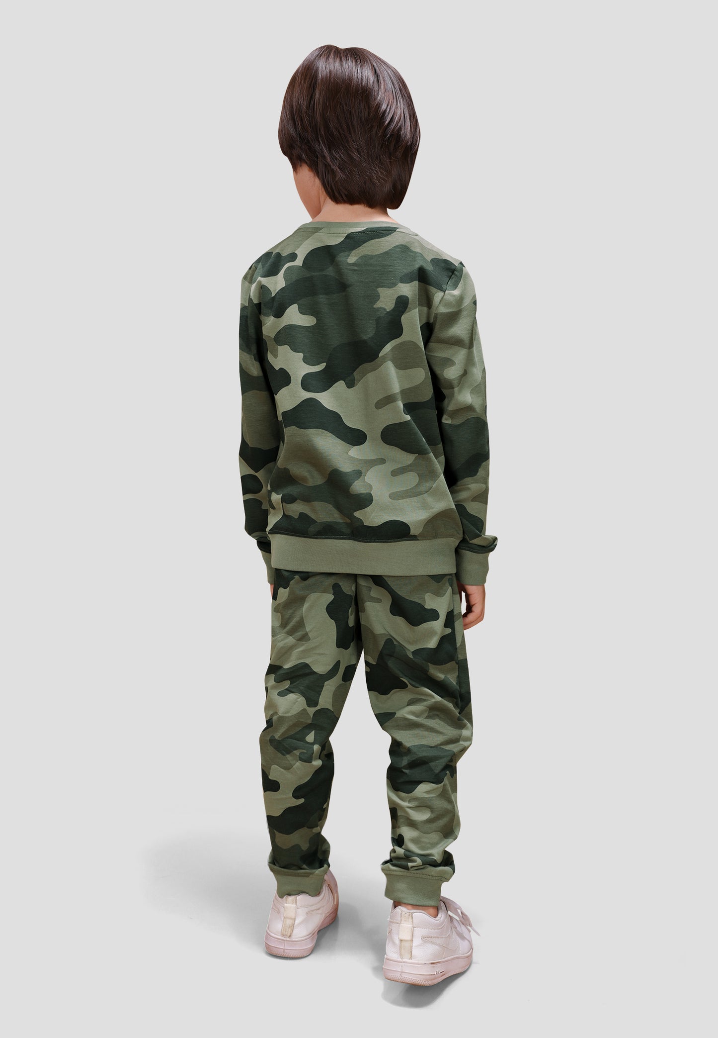 Tresnova Cotton Knit Full Sleeves Antimicrobial Finish Champion Printed Coordinating T-shirt And Joggers Set-Camouflage