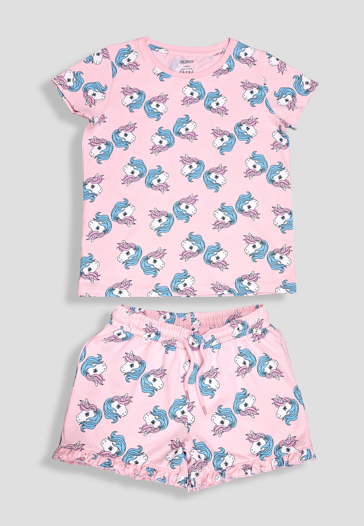 Soft Cotton Short Sets for Girls ( 1 Set) |  Anti-Bacterial Chemical Free Nightwear | Ages 2-16Y