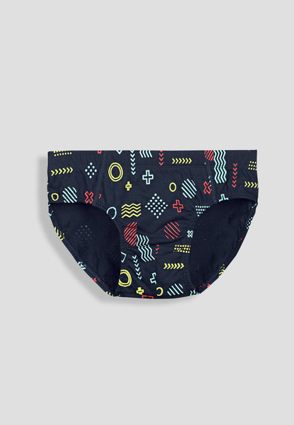 Boys’ Soft Tiger Print Cotton Briefs | Kids Underwear with Anti-Microbial Finish & Smart Waistband Technology - Pack of 3