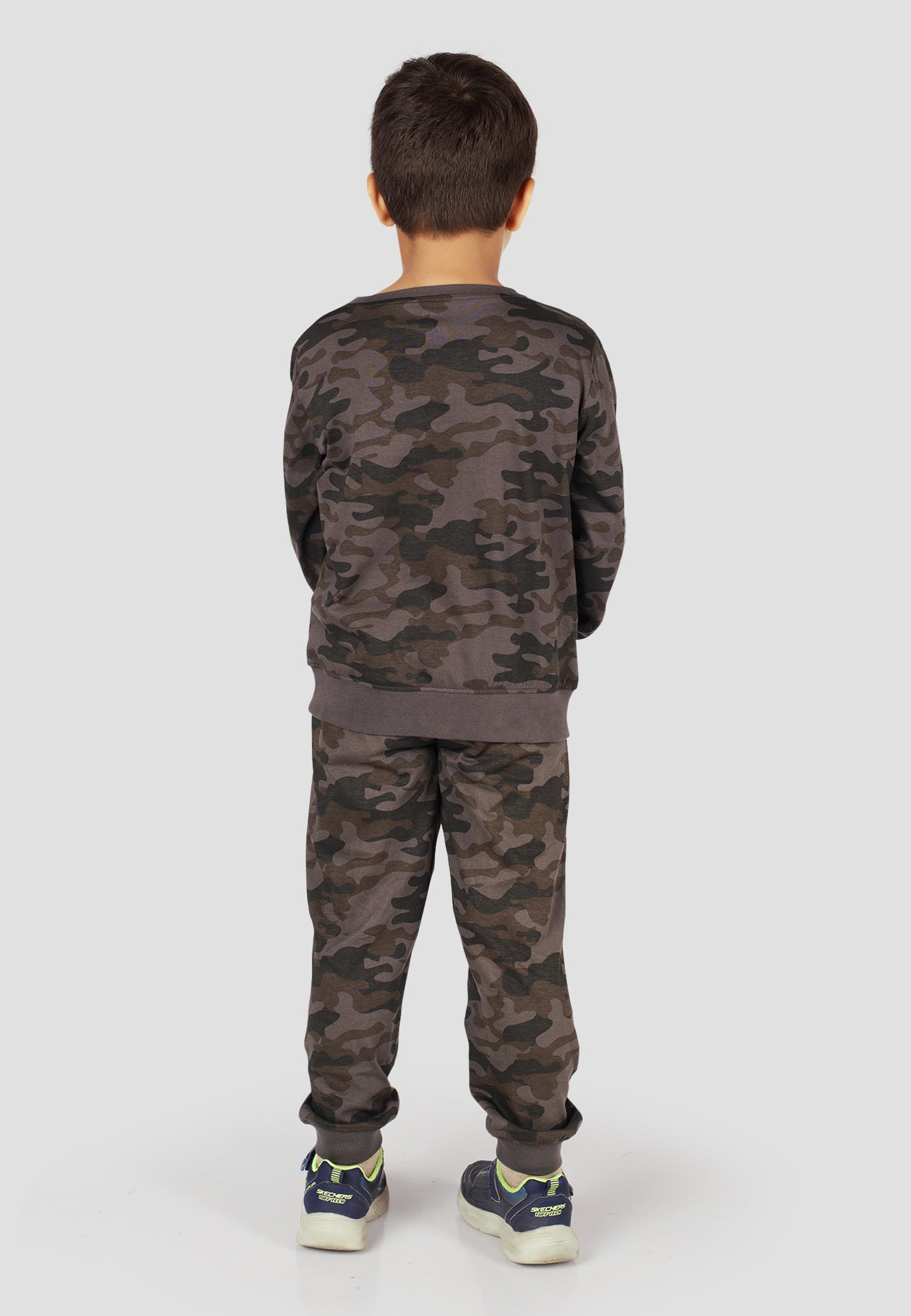 Tresnova Cotton Knit Full Sleeves Antimicrobial Finish Camoflague Printed Coordinating T-shirt And Joggers Set-Camoflague