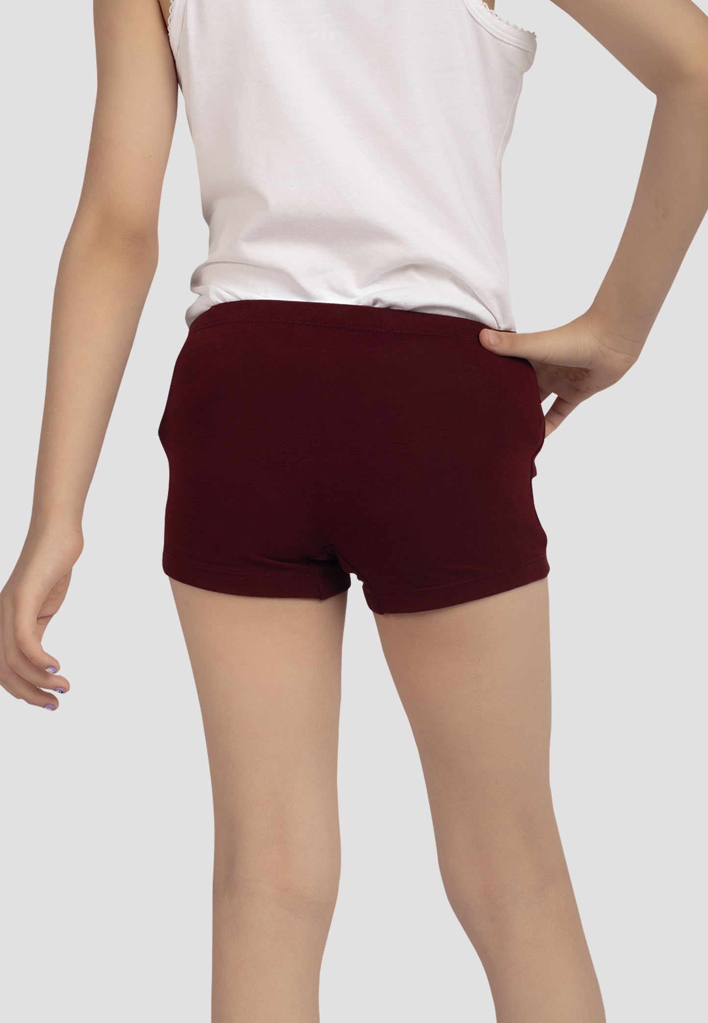TRESNOVA Cotton Lycra Anti-microbial Finish & Smart Waistband Technology Unicorn Printed Soft Boxer Panties Pack of 3 -Burgundy Yellow & Green
