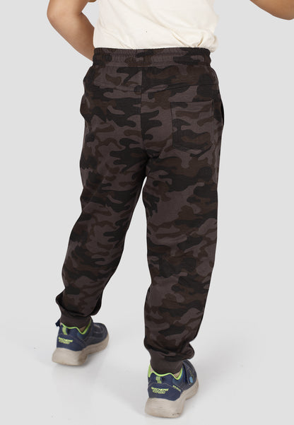 Tresnova Cotton Knit Full Sleeves Antimicrobial Finish Grey Camoflague Printed Jogger Track Pant -Camoflague