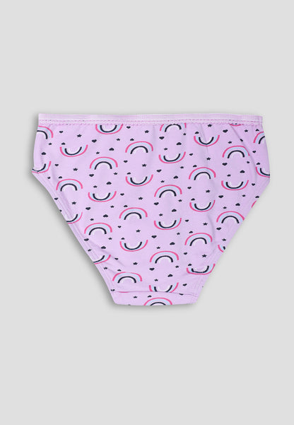 TRESNOVA Cotton Lycra Anti-microbial Finish & Smart Waistband Technology Floral Printed Soft Panties Pack of 3 -Pink Purple & Offwhite