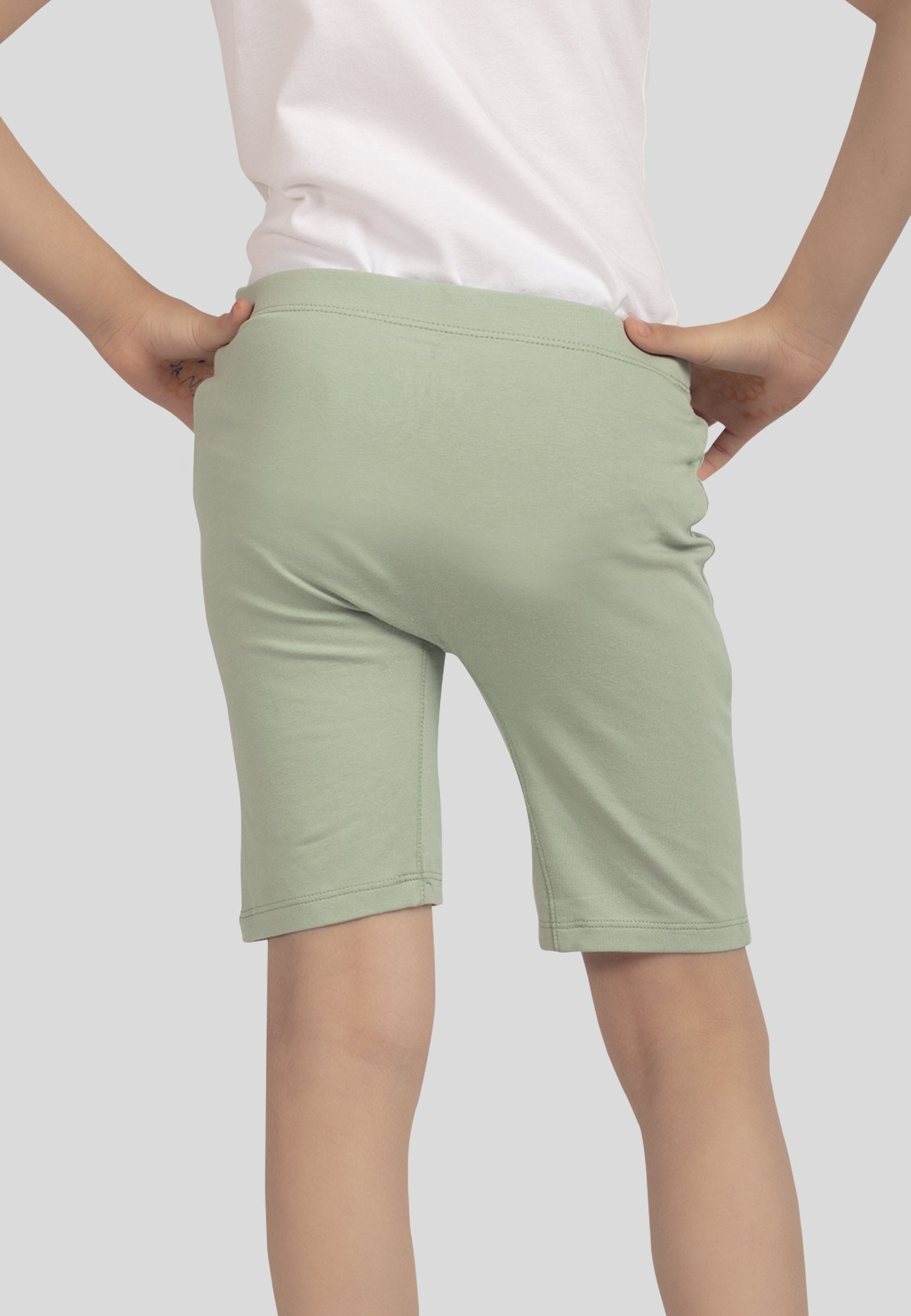 TRESNOVA Cotton Lycra Anti-microbial Finish & Smart Waistband Technology Solid Soft Cycling shorts Pack of 3 -  Burgundy Grey & Green
