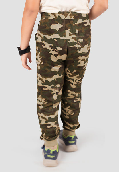 Tresnova Cotton Knit Full Sleeves Antimicrobial Finish Camoflague Printed Jogger Track Pant -Camoflague