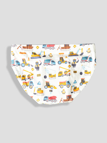 Boys’ Soft Rocket Print Cotton Briefs | Kids Underwear with Anti-Microbial Finish & Smart Waistband Technology - Pack of 3