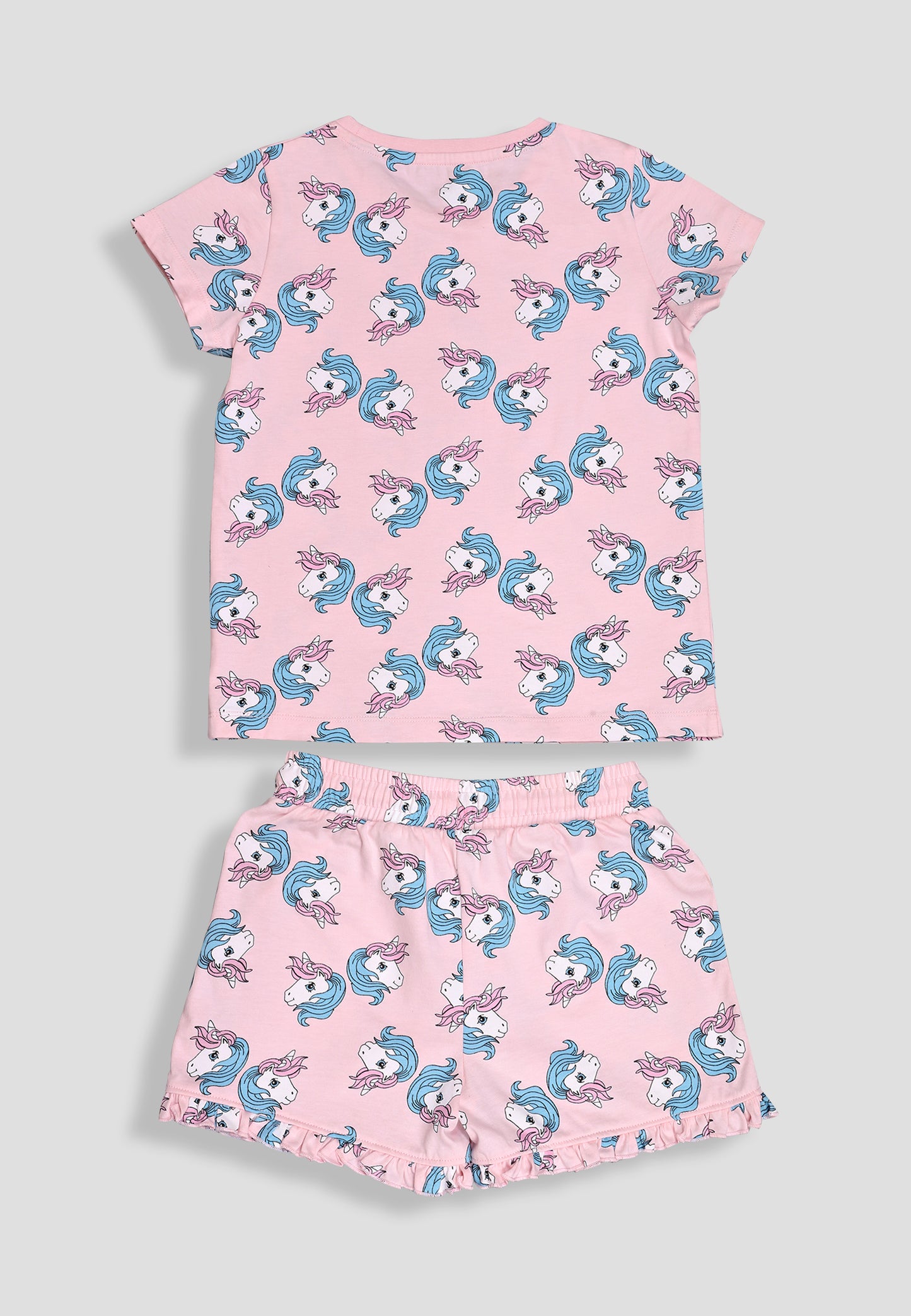 Girls' Unicorn Print Nightsuit – Soft, Anti-Microbial Cotton Co-ords | Pyjama Shorts Set for Kids