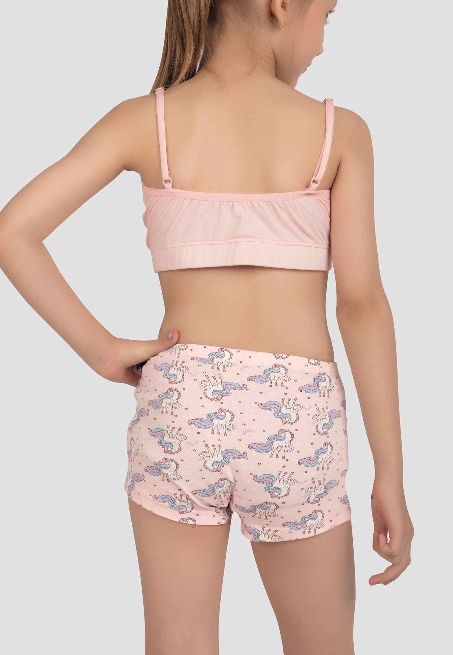 Girls Beginners Full-Coverage Non-Padded 4-Way Stretch Bra – Soft, Anti-Microbial & advanced ergonomic armhole technology Cotton Lycra Underwear for Kids - Pack of 2 (Copy)