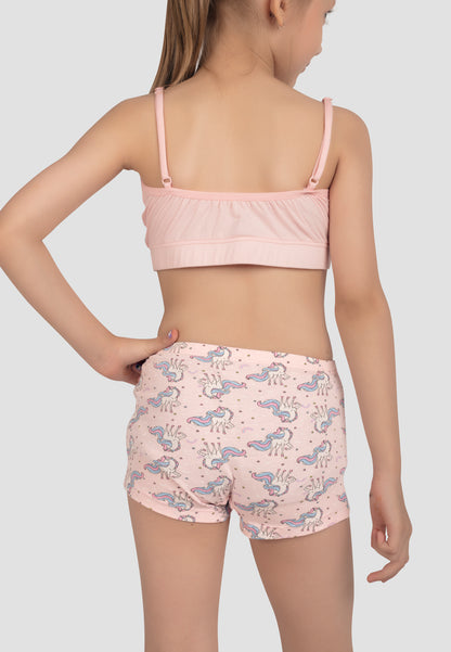 Girls Beginners Full-Coverage Non-Padded 4-Way Stretch Bra – Soft, Anti-Microbial & advanced ergonomic armhole technology Cotton Lycra Underwear for Kids - Pack of 2 (Copy)
