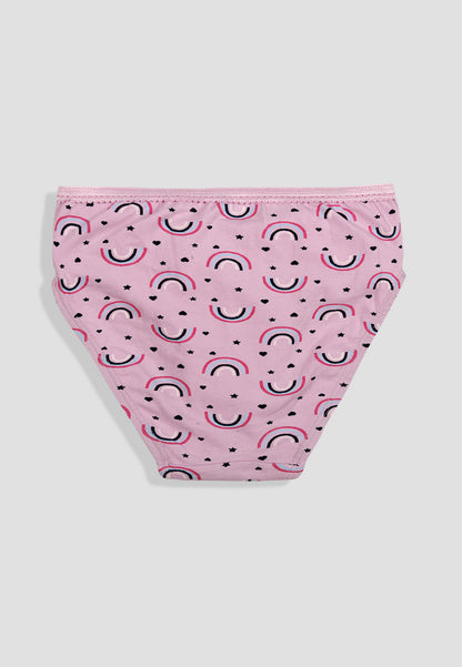TRESNOVA Cotton Lycra Anti-microbial Finish & Smart Waistband Technology Floral Printed Soft Panties Pack of 3 -Pink Purple & Offwhite