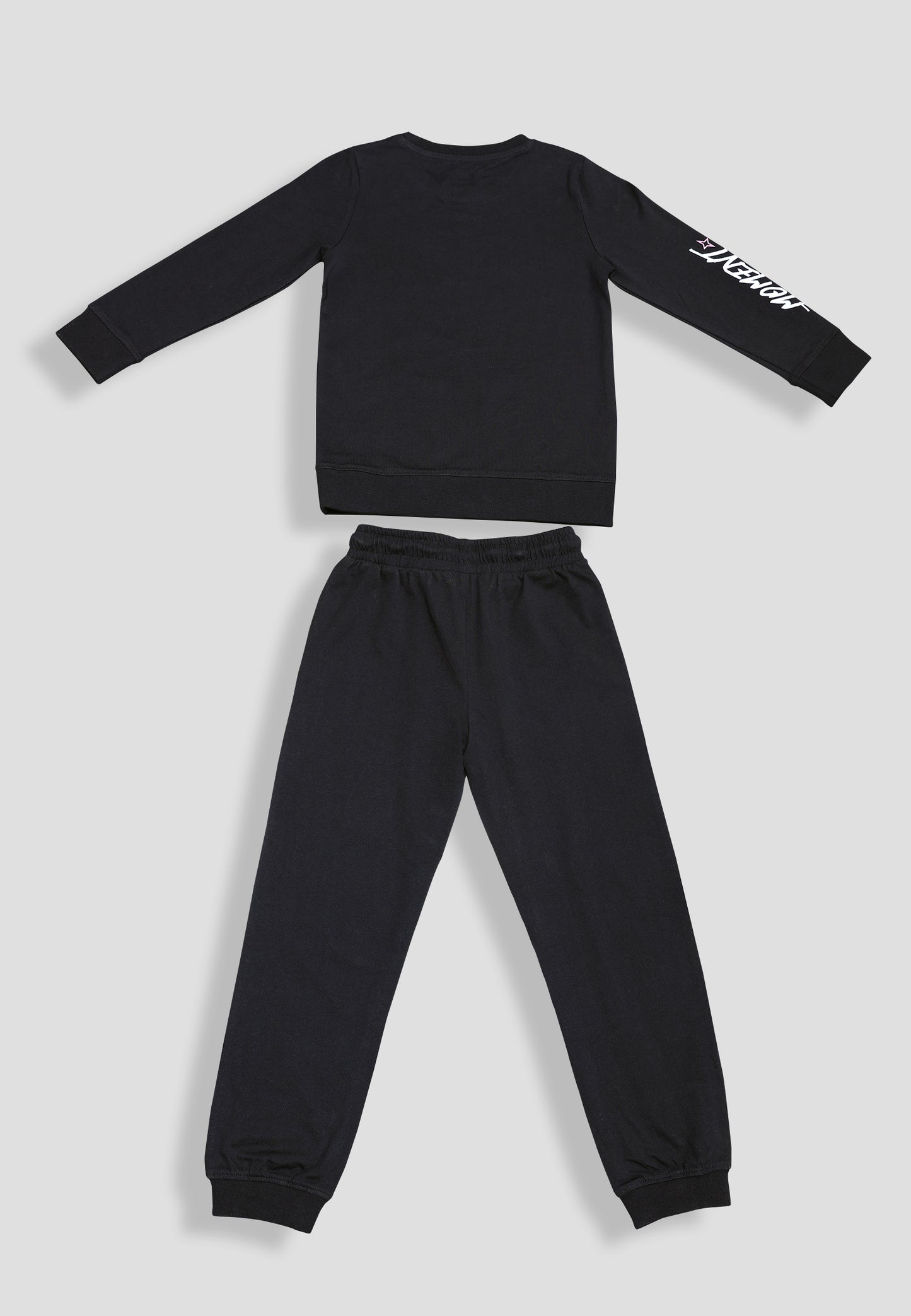 Tresnova Cotton Knit Full Sleeves Antimicrobial Finish Graffiti Printed Coordinating T-shirt And Joggers Set-Black