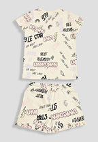 Soft Cotton Short Sets for Girls ( 1 Set) |  Anti-Bacterial Chemical Free Nightwear | Ages 2-16Y