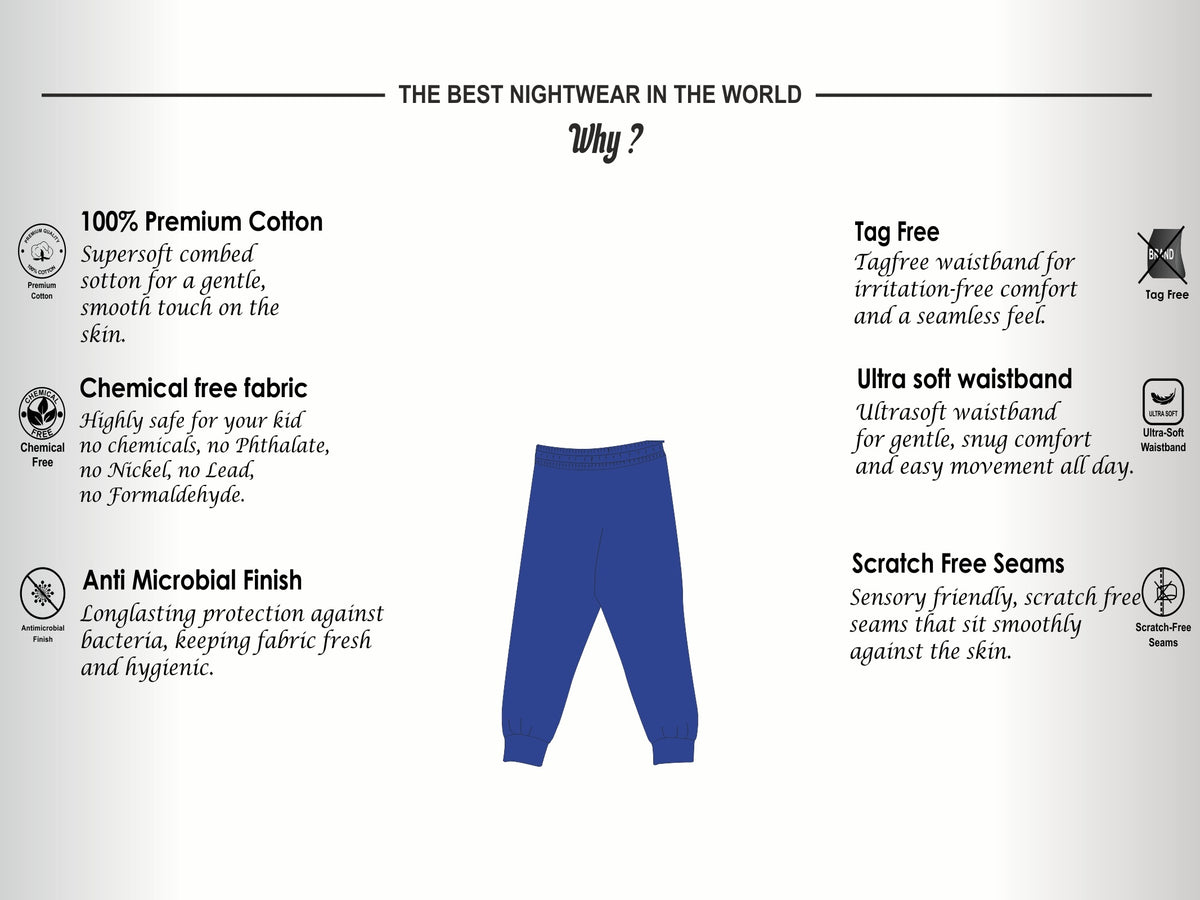 Soft Cotton Joggers for Boys ( Pack of 2) |  Anti-Bacterial Chemical Free Outerwear | Ages 2-16Y