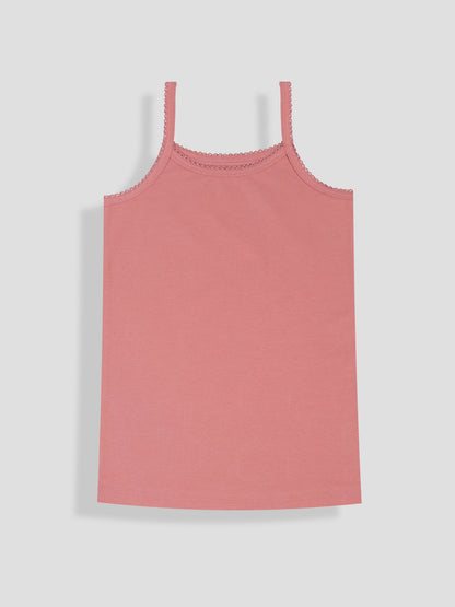 Girls Solid Camisoles/Vest Tops –Soft Cotton Lycra Kids' Undershirts with Anti-Microbial Finish & advanced ergonomic armhole technology - Pack of 3