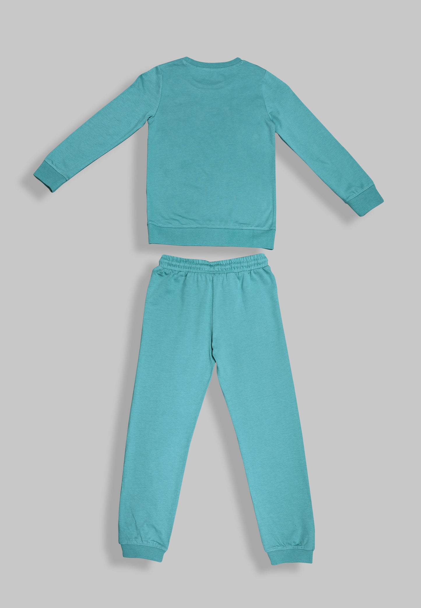 Tresnova Cotton Knit Full Sleeves Antimicrobial Finish Unicorn Printed Coordinating T-shirt And Joggers Set-Teal Blue