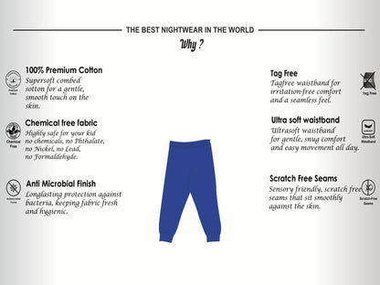 Tresnova Cotton Knit Full Sleeves Antimicrobial Finish Athletic Printed Jogger Track Pant -Navyblue