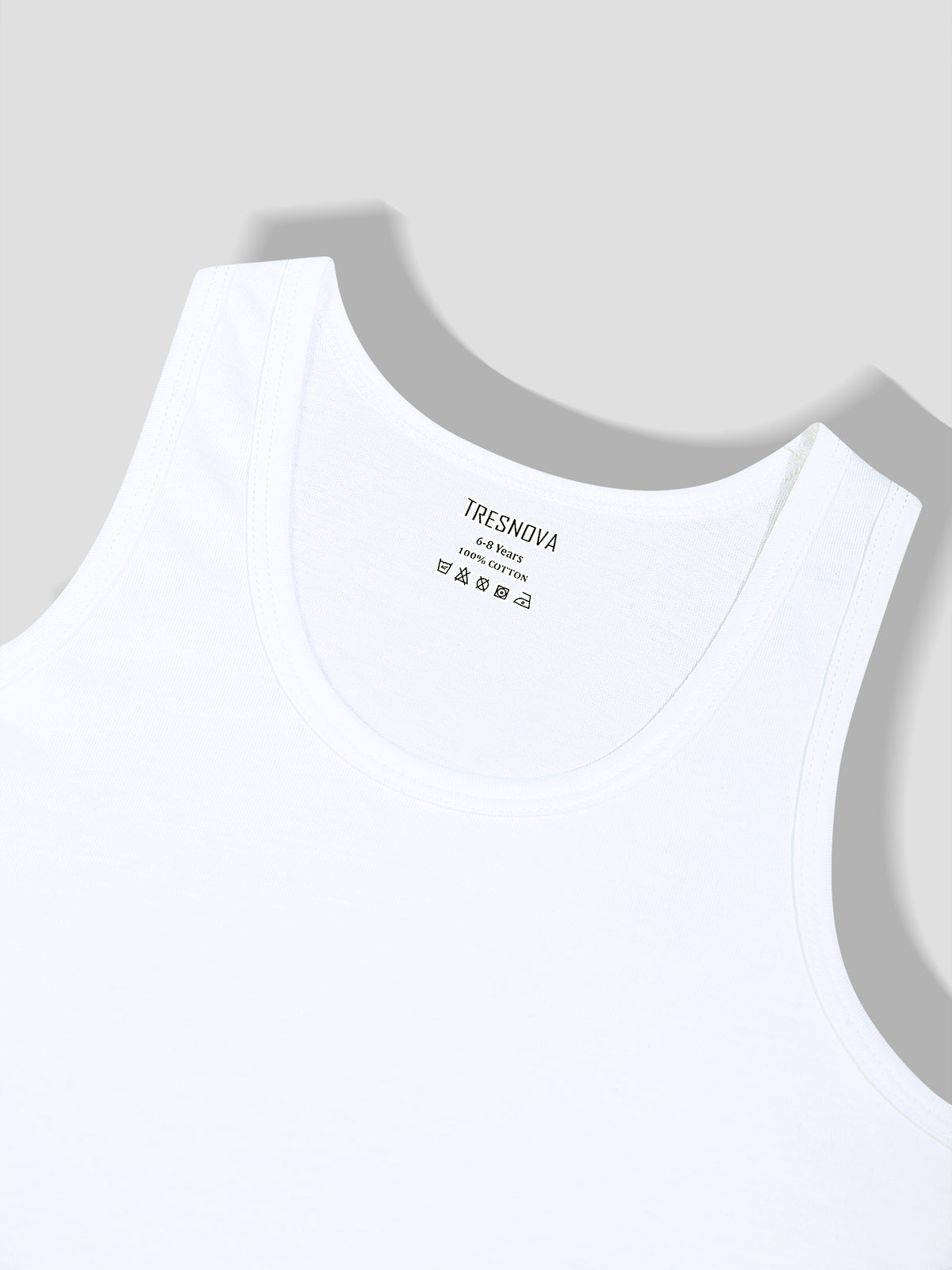 Soft Cotton White Vests for Boys ( Pack of 3) |  Anti-Bacterial Chemical Free Kids Underwear | Ages 2-16Y