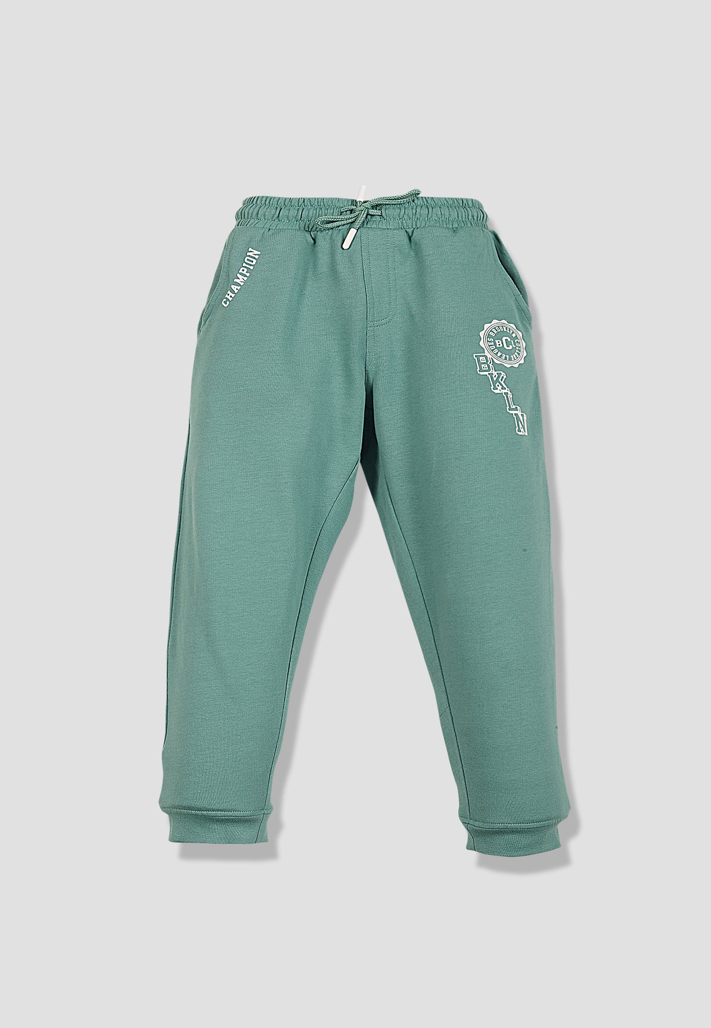Tresnova Cotton Knit Full Sleeves Antimicrobial Finish Champion Printed Jogger Track Pant -Green